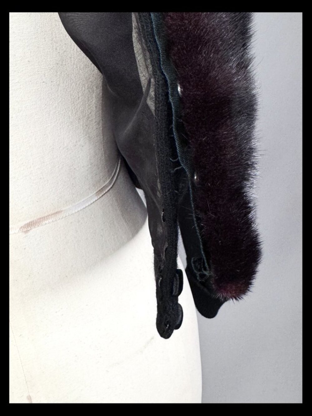 Bernhard Altmann 1950s 100% Pure Cashmere Cropped Bolero Detachable Real Fur - Picture 10 of 10